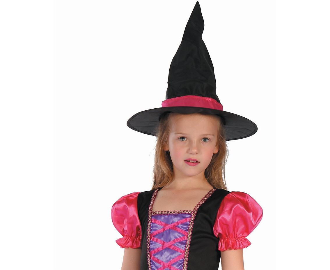 Role play-set for child Pink Witch (dress, hat), size 110/120 cm EOL